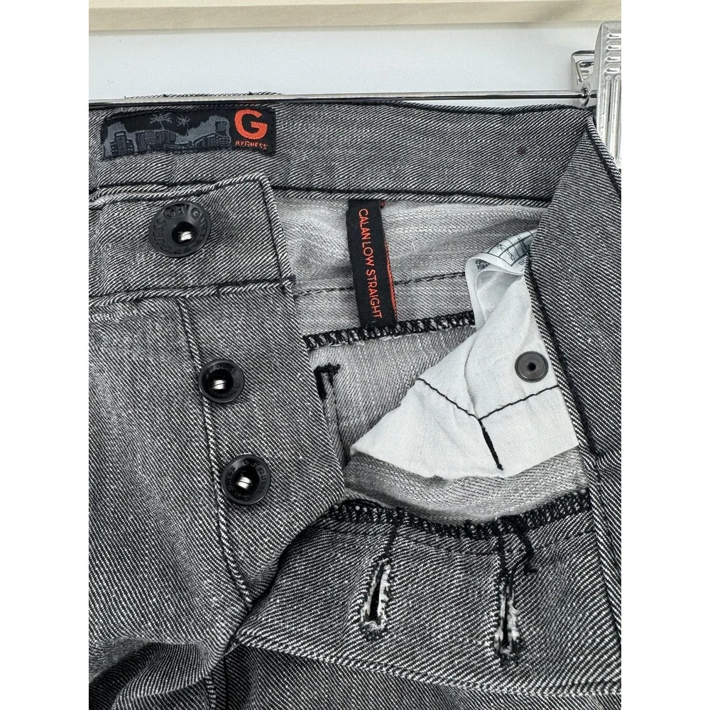 G By Guess‎ Jeans Mens 32 Gray Calm Low Straight Studded Pockets Stretch Denim